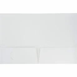 JAM Paper® Glossy 2-Pocket Presentation Folders, 8-1/2" x 11", White, Pack Of 6 Folders