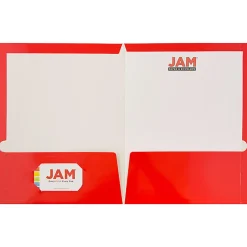 JAM Paper® Glossy 2-Pocket Presentation Folders, Red, Pack of 6
