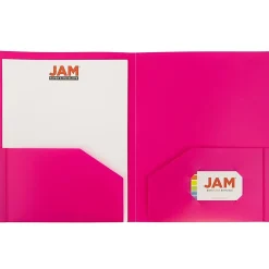 JAM Paper® Heavy-Duty Plastic Presentation Folders, 9-1/2