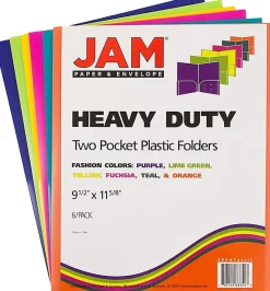 JAM Paper® Heavy-Duty Plastic Presentation Folders, 9-1/2