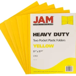 JAM Paper® Heavy-Duty 2-Pocket Plastic Presentation Folders, 9