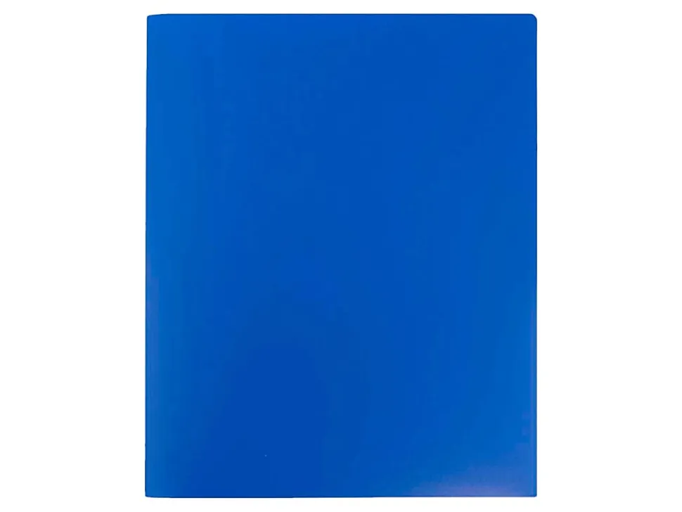JAM Paper® Heavy-Duty 2-Pocket Plastic Presentation Folders, 9" x 12", Blue, Pack Of 6