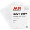 JAM Paper® Heavy-Duty 2-Pocket Plastic Presentation Folders, 9" x 12", Clear, Pack Of 6