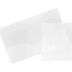 JAM Paper® Heavy-Duty 2-Pocket Plastic Presentation Folders, 9