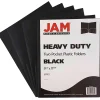 JAM Paper® Heavy-Duty 2-Pocket Plastic Presentation Folders, 9" x 12", Black, Pack Of 6