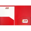 JAM Paper® Heavy-Duty 2-Pocket Plastic Presentation Folders, 9" x 12", Red, Pack Of 6