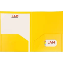 JAM Paper® Heavy-Duty 2-Pocket Plastic Presentation Folders, 9