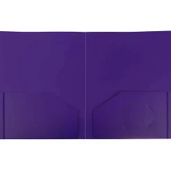 JAM Paper® Heavy Duty 2-Pocket Presentation Folder, 8 1/2" x 11 3/4", Purple, 6/pack