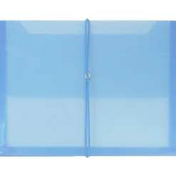 JAM PaperĀ® Letter Booklet Plastic Envelopes, 9-3/4" x 13", Elastic Closure, Assorted Colors, Pack Of 6 Envelopes