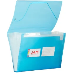 JAM Paper® Letter Size Expanding File, 8” Expansion, 8-1/2” x 11”, Blue