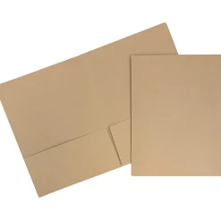 JAM PaperĀ® Matte 2-Pocket Presentation Folders, 9" x 12", 100% Recycled, Brown Kraft, Pack Of 6