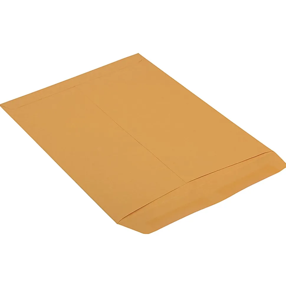 JAM Paper® Open-End Catalog Envelopes, 10" x 13", Gummed Closure, Brown Kraft, Pack Of 100