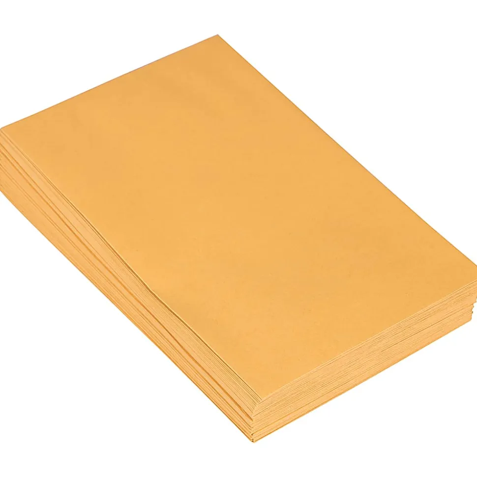 JAM Paper® Open End Envelopes, 6" x 9", Peel & Seal, Brown, Pack Of 50 Envelopes