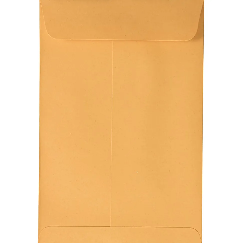 JAM Paper® Open End Envelopes, 6" x 9", Peel & Seal, Brown, Pack Of 50 Envelopes