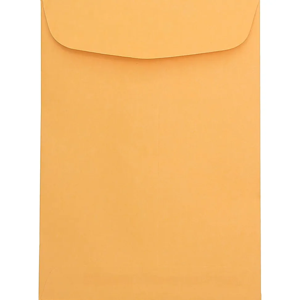 JAM Paper® Open-End Envelopes, 7-1/2" x 10-1/2", Brown Kraft, Pack Of 100 Envelopes