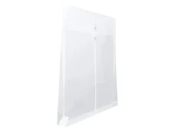 JAM PaperĀ® Open-End Plastic Envelopes, Letter-Size, 9 3/4" x 11 3/4", Button & String Closure, Clear, Pack Of 12