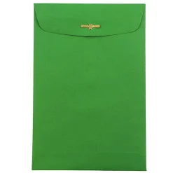 JAM Paper® Open-End 6" x 9" Catalog Envelopes, Clasp Closure, 30% Recycled, Green, Pack Of 10