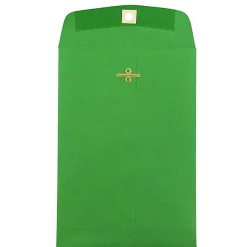 JAM Paper® Open-End 6" x 9" Catalog Envelopes, Clasp Closure, 30% Recycled, Green, Pack Of 10