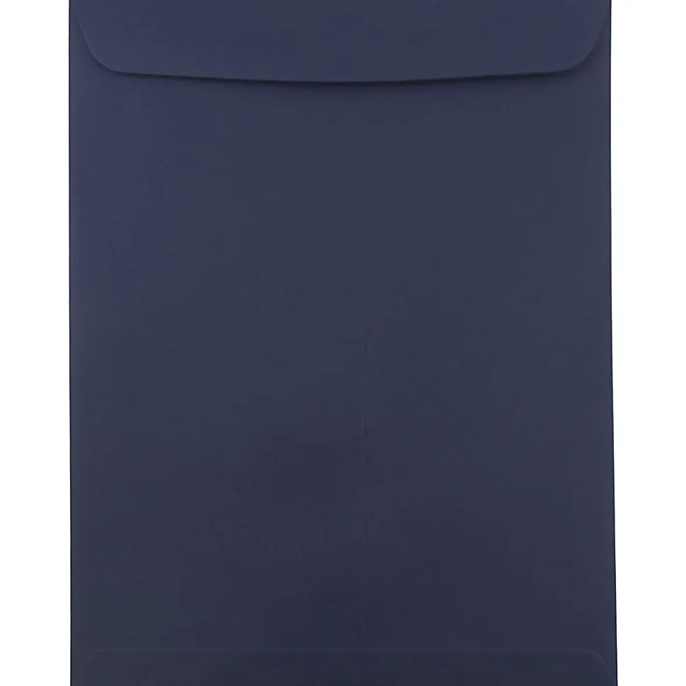 JAM Paper® Open-End 10" x 13" Catalog Envelopes, Gummed Closure, Navy Blue, Pack Of 25