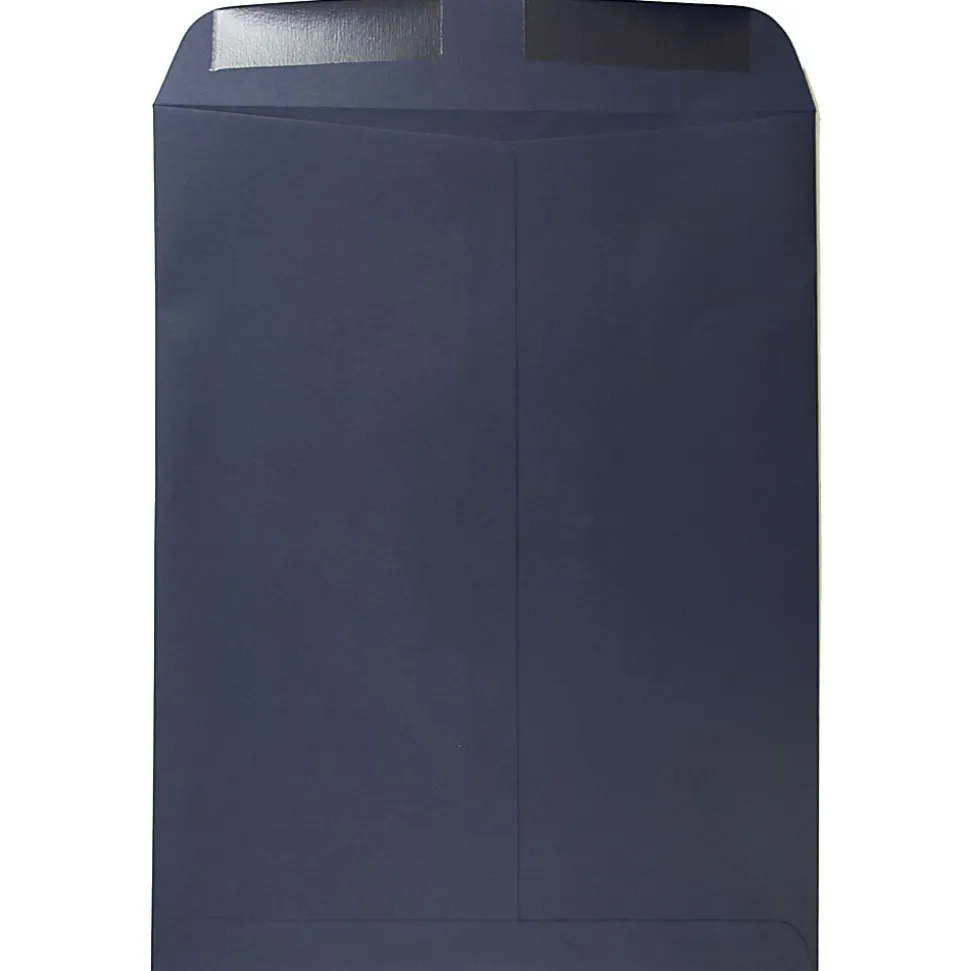 JAM Paper® Open-End 10" x 13" Catalog Envelopes, Gummed Closure, Navy Blue, Pack Of 25