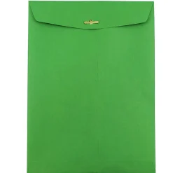 JAM Paper® Open-End 9" x 12" Catalog Envelopes, Clasp Closure, 30% Recycled, Green, Pack Of 10