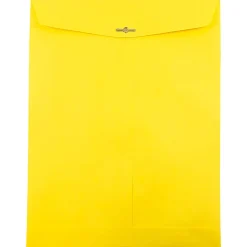 JAM Paper® Open-End 10" x 13" Catalog Envelopes, Clasp Closure, Yellow, Pack Of 25 Envelopes