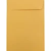 JAM Paper® Open-End  5-1/2 x 7-1/2 Manila Catalog Envelopes, Gummed Seal, Brown Kraft, Pack Of 100 Envelopes