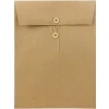 JAM Paper® Open-End 9" x 12" Manila Catalog Envelopes, Button & String Closure, 100% Recycled, Brown Kraft, Pack Of 25