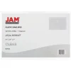 JAM Paper® Plastic Booklet Envelopes, Legal-Size, 9 3/4" x 14 1/2", Button & String, Clear, Pack Of 12