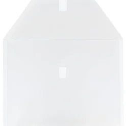 JAM PaperĀ® Plastic Booklet Envelopes, Letter-Size, 9 3/4" x 13", Hook & Loop Closure, Clear, Pack Of 12