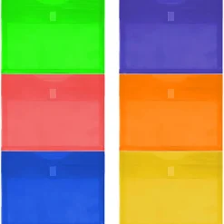 JAM PaperĀ® Plastic Envelopes, 9-3/4" x 13", Hook & Loop Closure, Assorted Colors, Pack Of 6 Envelopes