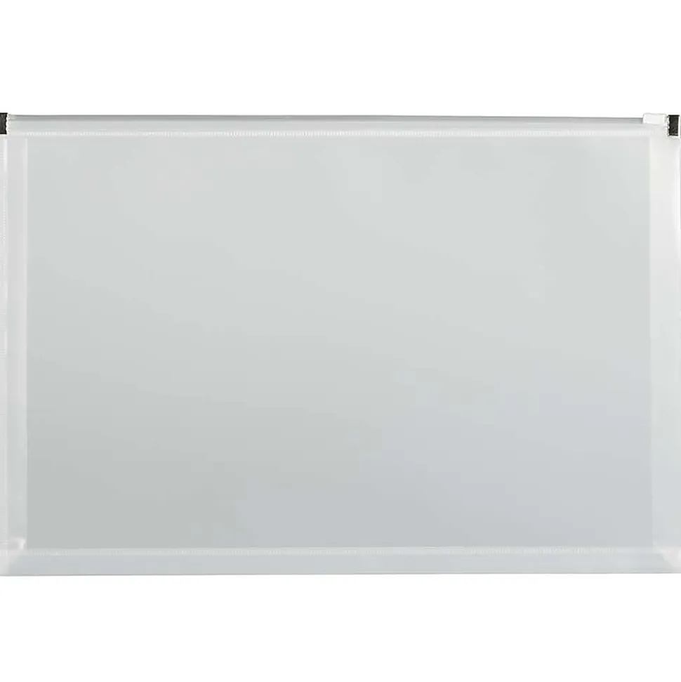 JAM Paper® Plastic Envelopes, Zipper Closure, Legal-Size, 9 1/2" x 15", Clear, Pack Of 12