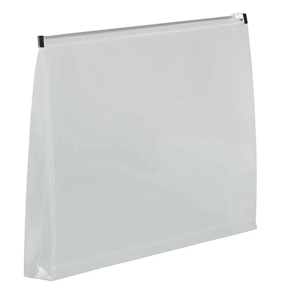 JAM Paper® Plastic Envelopes, Zipper Closure, Legal-Size, 9 1/2" x 15", Clear, Pack Of 12
