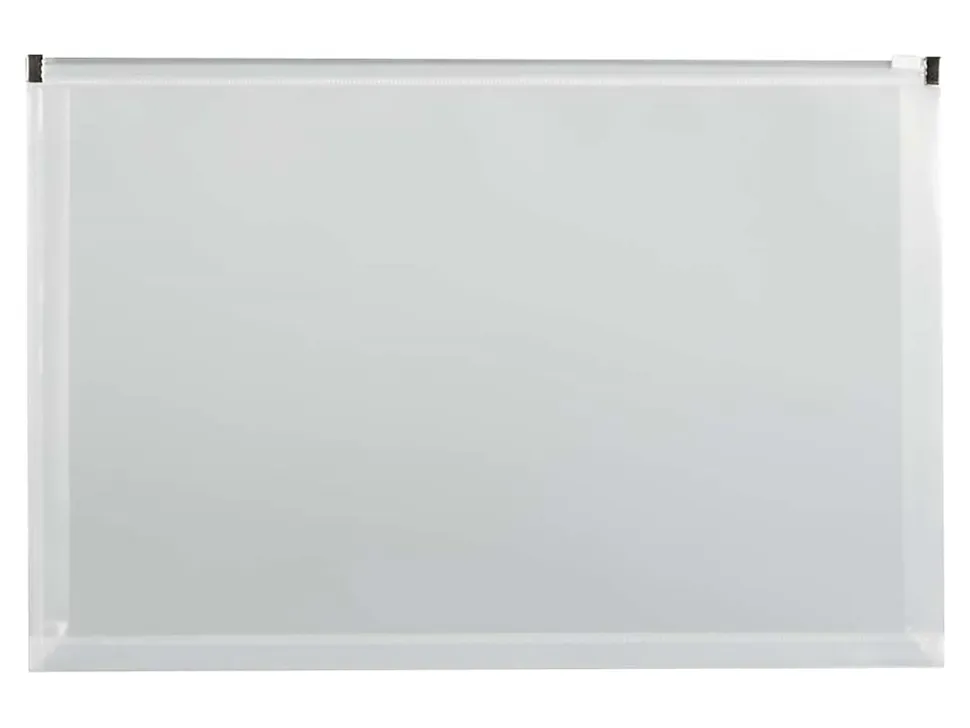 JAM Paper® Plastic Envelopes, Zipper Closure, Legal-Size, 9 1/2" x 15", Clear, Pack Of 12