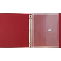 JAM Paper® Plastic 3-Hole Punch Binder Envelopes, 8-5/8" x 11 1/2", Hook & Loop Closure, Clear, Pack Of 12 Envelopes