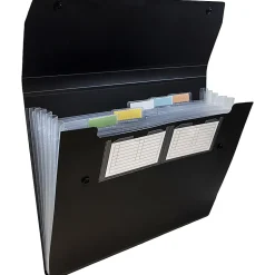 JAM Paper® Plastic 6-Pocket Expanding Folder, 1-1/2