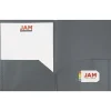 JAM Paper® Plastic 2-Pocket POP Folders, 9 1/2" x 11 1/2", Gray, Pack Of 6