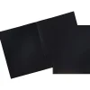 JAM Paper® Plastic 2-Pocket POP Folders, 9 1/2" x 11 1/2", Black, Pack Of 6