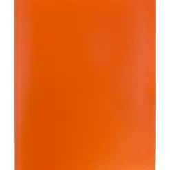 JAM Paper® Plastic 2-Pocket POP Folders with Metal Prongs Fastener Clasps, 9 1/2" x 11 1/2", Orange, Pack Of 6