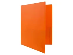 JAM Paper® Plastic 2-Pocket POP Folders with Metal Prongs Fastener Clasps, 9 1/2