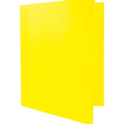JAM Paper® Plastic 2-Pocket POP Folders, 9 1/2" x 11 1/2", Yellow, Pack Of 6