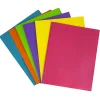 JAM Paper® Plastic 2-Pocket POP Folders With Prongs, Letter Size, 9-1/2" x 11-1/2", Assorted Fashion Colors, Pack Of 6 Folders