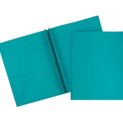 JAM Paper® Plastic 2-Pocket POP Folders With Prongs, Letter Size, 9-1/2