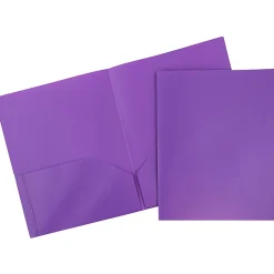 JAM Paper® Plastic 2-Pocket POP Folders, 9 1/2" x 11 1/2", Purple, Pack Of 6