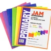 JAM Paper® Plastic 2-Pocket POP Folders With Prongs, Letter Size, 9-1/2" x 11-1/2", Assorted Primary Colors, Pack Of 6 Folders