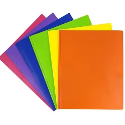 JAM Paper® Plastic 2-Pocket POP Folders With Prongs, Letter Size, 9-1/2