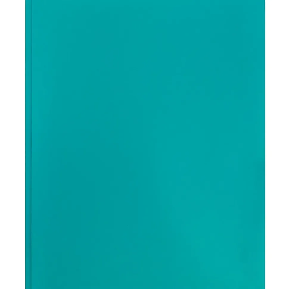 JAM Paper® Plastic 2-Pocket POP Folders with Metal Prongs Fastener Clasps, 9 1/2" x 11 1/2", Teal, Pack Of 6