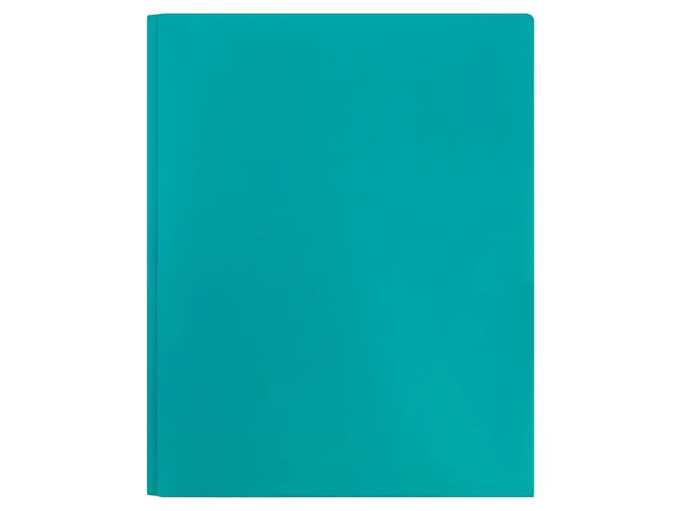 JAM Paper® Plastic 2-Pocket POP Folders with Metal Prongs Fastener Clasps, 9 1/2" x 11 1/2", Teal, Pack Of 6