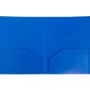 JAM Paper® Plastic 2-Pocket POP Folders, 9 1/2" x 11 1/2", Blue, Pack Of 6