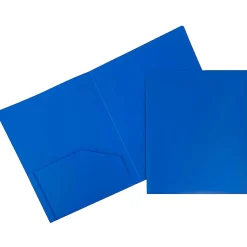 JAM Paper® Plastic 2-Pocket POP Folders, 9 1/2" x 11 1/2", Blue, Pack Of 6